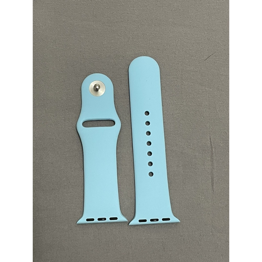 Lot of 4 Silicone Sport Bands for Apple Watch Navy Blue White Sky Blue Burgundy - Picture 3 of 5